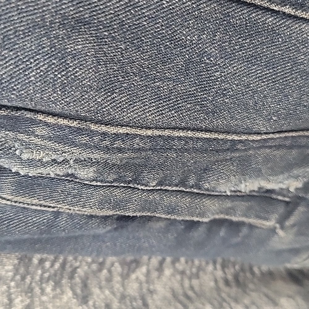 Free People Black Denim Mixed‎ Media Short Hoodie Jacket Small - Picture 6 of 11
